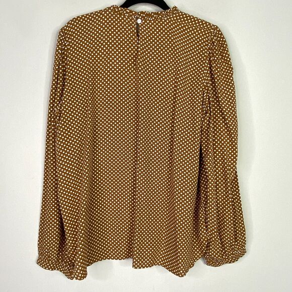 New LOFT Dotted Pintucked Long Sleeve Blouse Women's Size Large - Picture 6 of 7